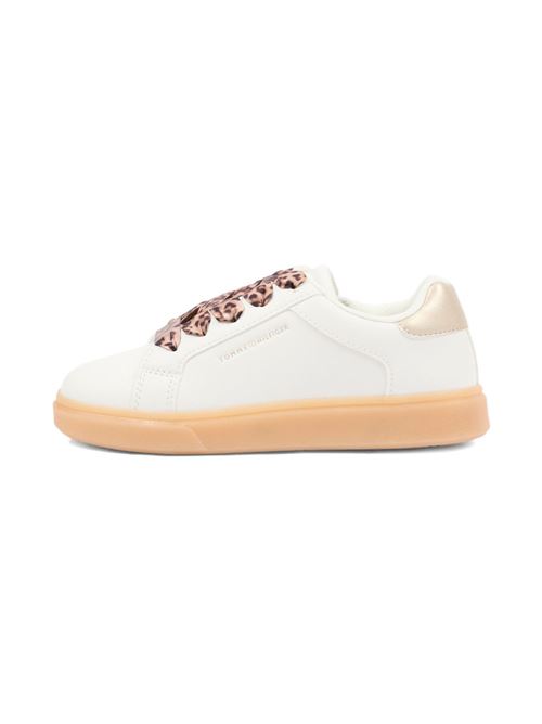 Sneakers bambino Tommy Hilfiger bianche e platino allacciate TOMMY HILFIGER KIDS | T1A9342301355X024